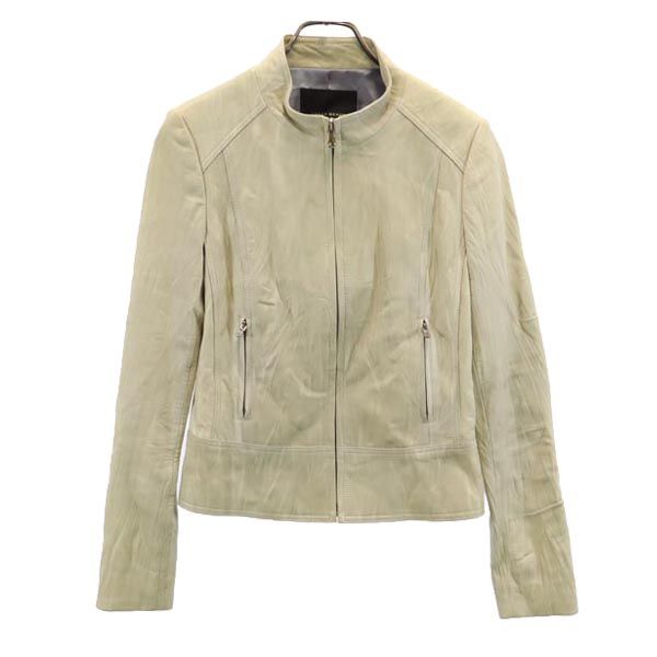 NORTH BEACH ノースビーチ ラムスキン レザージャケット S(44) アイボリー 羊革 レディース