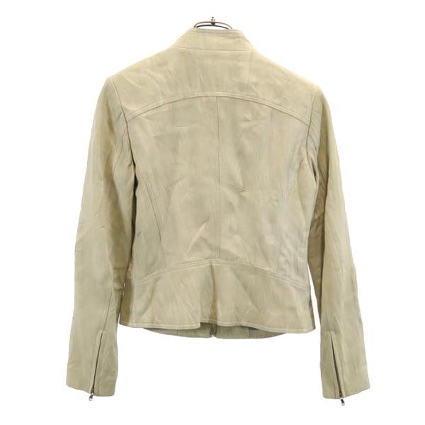 NORTH BEACH ノースビーチ ラムスキン レザージャケット S(44) アイボリー 羊革 レディース