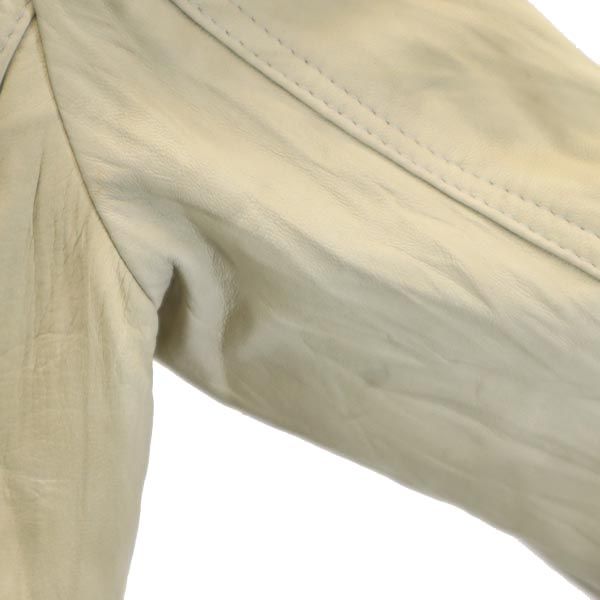 NORTH BEACH ノースビーチ ラムスキン レザージャケット S(44) アイボリー 羊革 レディース