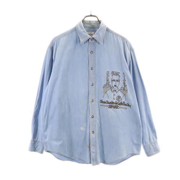 Jean charles de Castelbajac ジャンシャルルドカステルバジャック 長袖 シャンブレーシャツ 2 メンズ