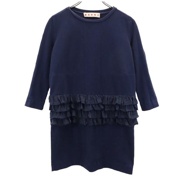 MARNI マルニ 7分袖 ワンピース ネイビー系 レディース