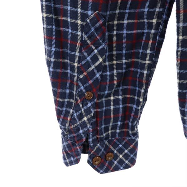 Barbour バブアー チェック 長袖 ボタンダウンシャツ USA M ネイビー系 メンズ