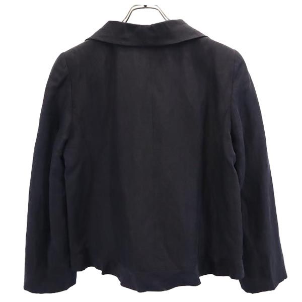 Emporio Armani エンポリオアルマーニ リネンブレンド ジャケット 44 ブラック レディース