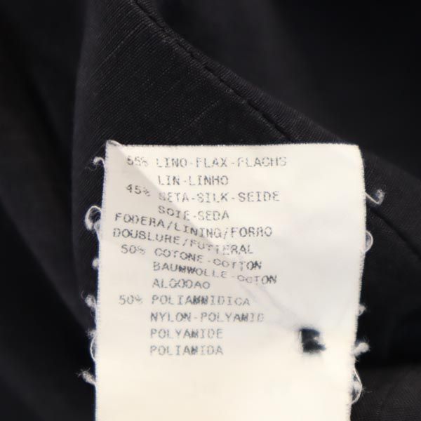 Emporio Armani エンポリオアルマーニ リネンブレンド ジャケット 44 ブラック レディース