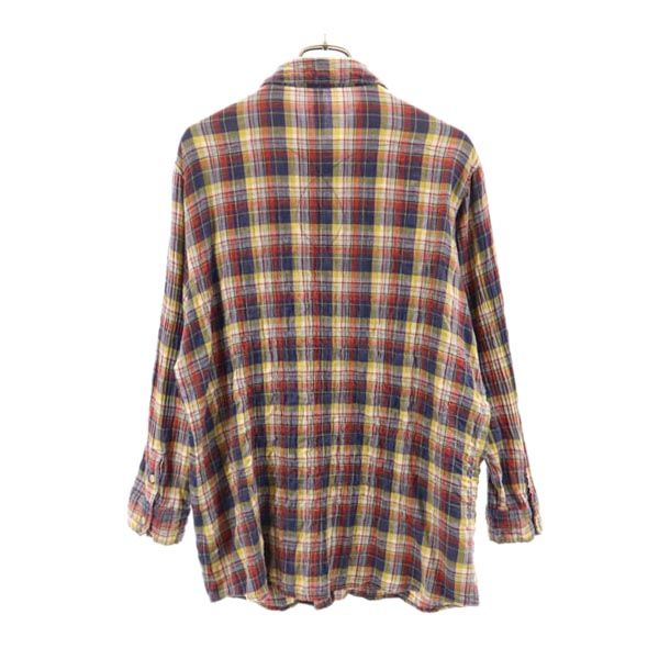 glamb グラム 日本製 長袖 シワ加工 ガーゼ生地 チェックシャツ 1 メンズ