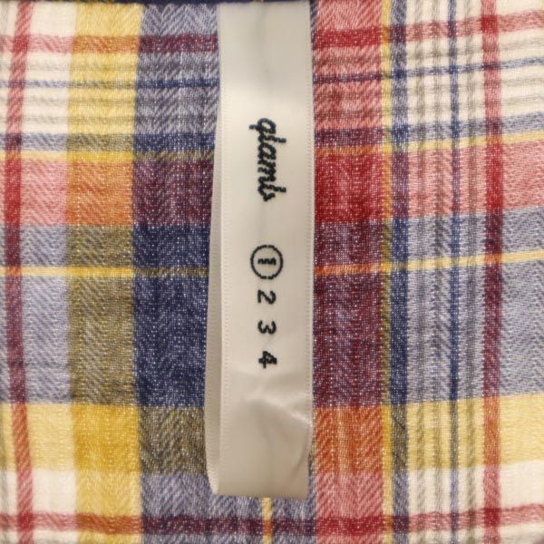 glamb グラム 日本製 長袖 シワ加工 ガーゼ生地 チェックシャツ 1 メンズ