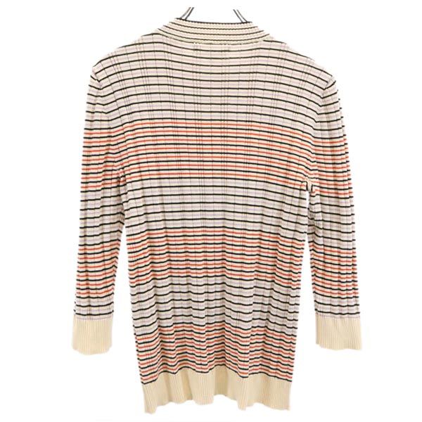 CHINTI & PARKER チンティ アンド パーカー シルクブレンド ボーダー柄 7分袖 セーター L ベージュ 他 ニット レディース