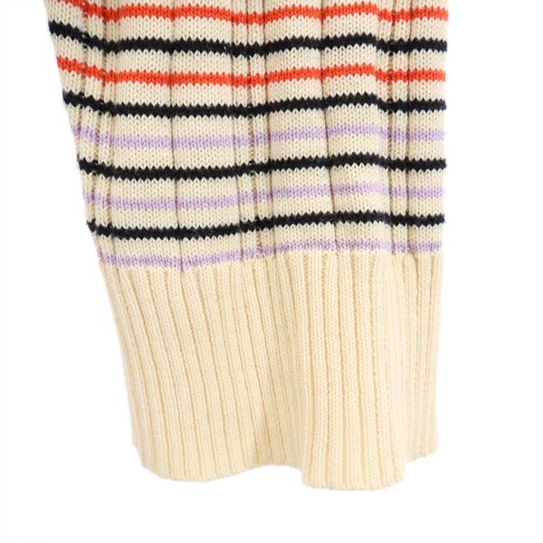 CHINTI & PARKER チンティ アンド パーカー シルクブレンド ボーダー柄 7分袖 セーター L ベージュ 他 ニット レディース