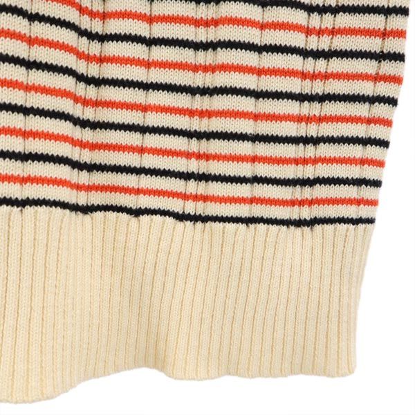 CHINTI & PARKER チンティ アンド パーカー シルクブレンド ボーダー柄 7分袖 セーター L ベージュ 他 ニット レディース