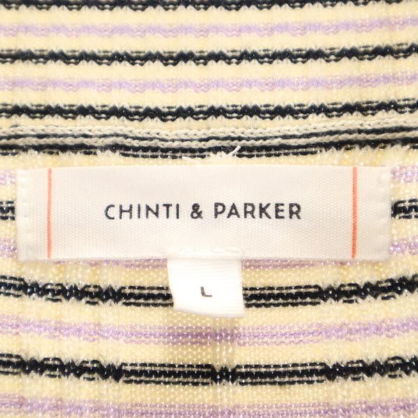 CHINTI & PARKER チンティ アンド パーカー シルクブレンド ボーダー柄 7分袖 セーター L ベージュ 他 ニット レディース