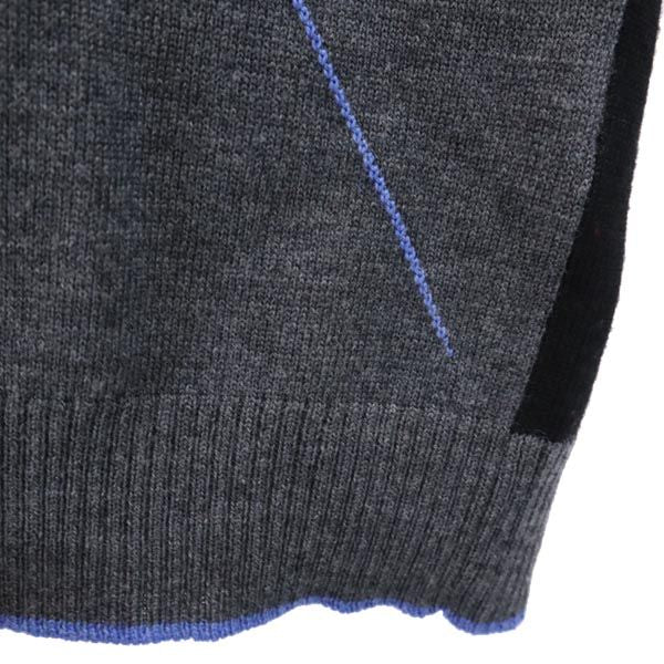 LANVIN en Bleu ランバンオンブルー 長袖 Vネック セーター 48 グレー ニット レディース