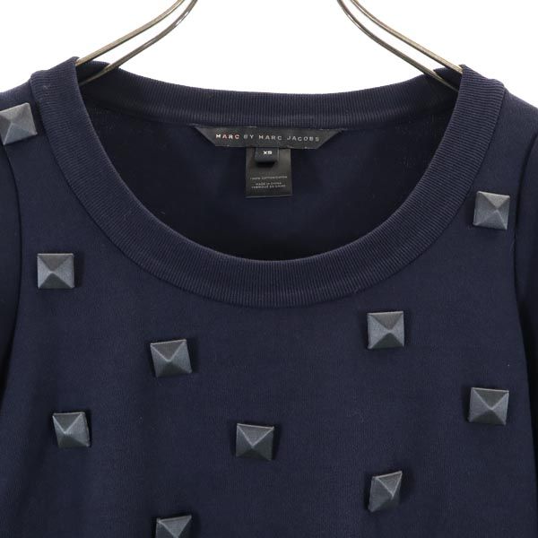 MARC BY MARC JACOBS マークバイマークジェイコブス 長袖 デザイン カットソー XS ネイビー系 レディース