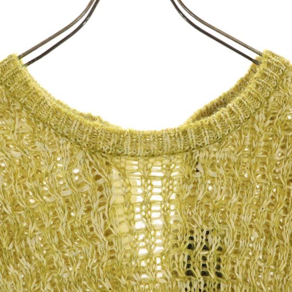 未使用 muller ミュラー ウールブレンド 長袖 デザインニット セーター 38 イエロー系 of yoshiokubo レディース