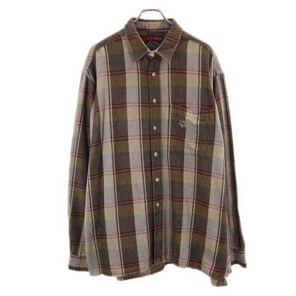 CLASSIC クラシック 長袖 チェックシャツ M ブラウン系 メンズ