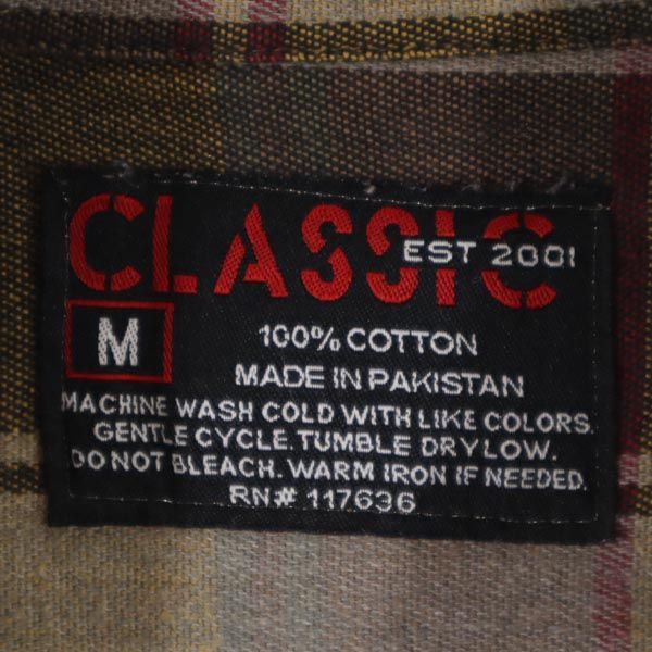 CLASSIC クラシック 長袖 チェックシャツ M ブラウン系 メンズ