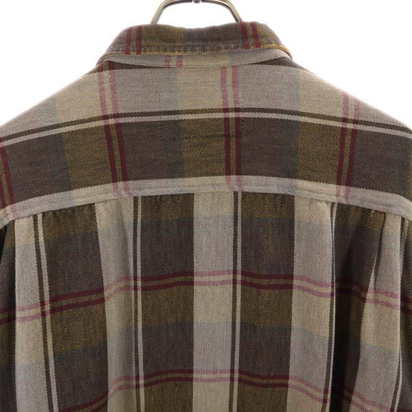 CLASSIC クラシック 長袖 チェックシャツ M ブラウン系 メンズ