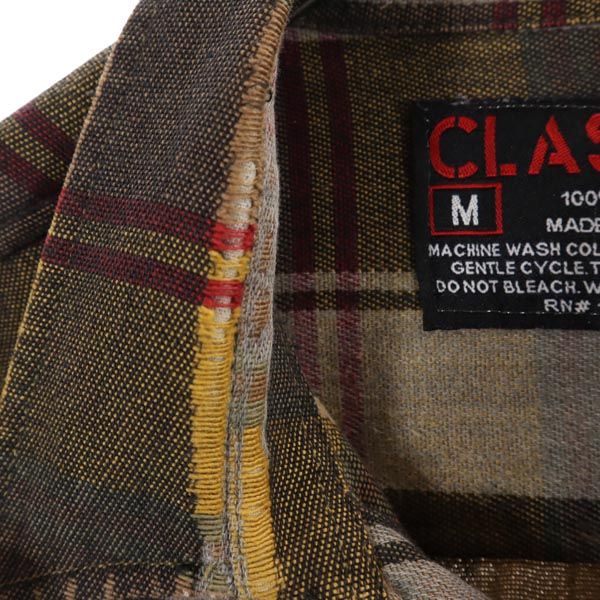 CLASSIC クラシック 長袖 チェックシャツ M ブラウン系 メンズ