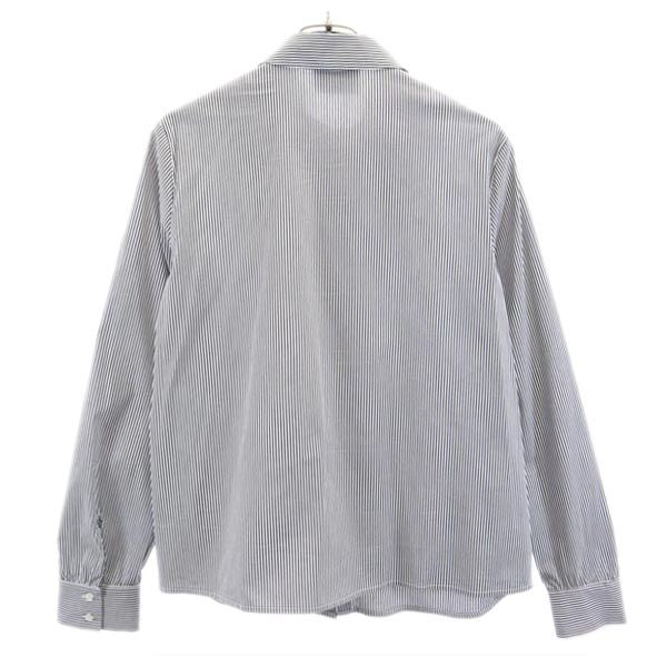 Be Blumarine ビーブルマリン ストライプ 長袖 シャツ USA8 ネイビー系 レディース