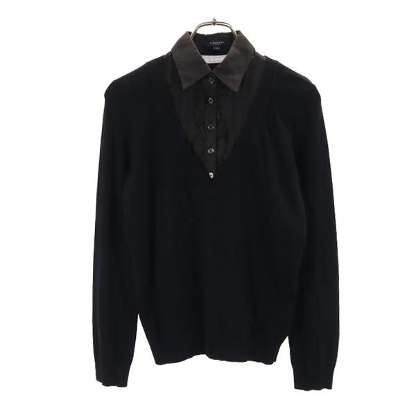 BURBERRY LONDON バーバリーロンドン 長袖 レイヤード セーター 1 ブラック ニット レディース