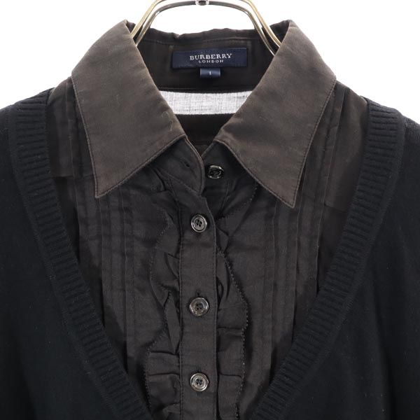 BURBERRY LONDON バーバリーロンドン 長袖 レイヤード セーター 1 ブラック ニット レディース