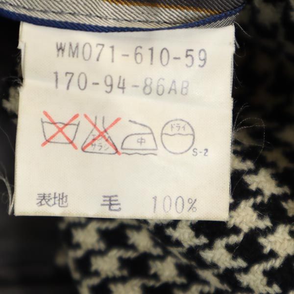 Burberrys バーバリーズ 90s オールド ウール 千鳥格子 テーラードジャケット AB ブラック系 メンズ