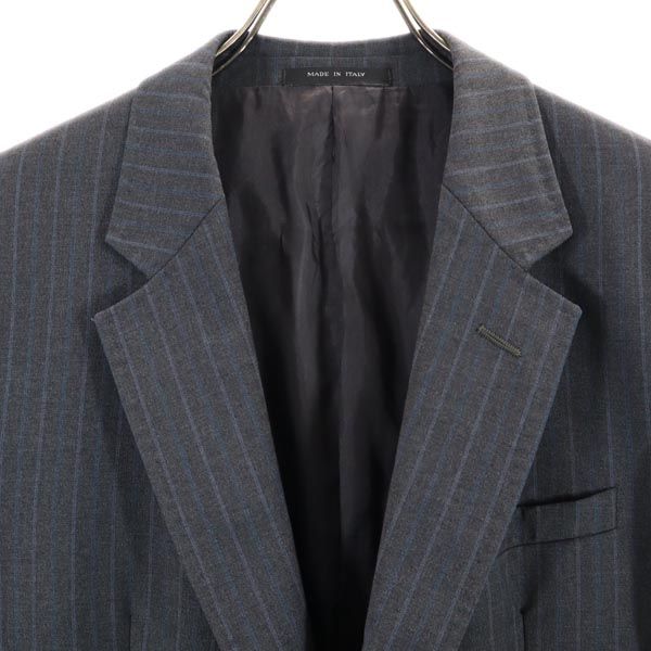 Emporio Armani エンポリオアルマーニ イタリア製 ウール ストライプ テーラードジャケット グレー系 メンズ
