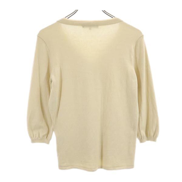 Max Mara WEEKEND LINE マックスマーラ ウィークエンド シルクブレンド 5分袖 Vネック セーター M ベージュ ニット レディース