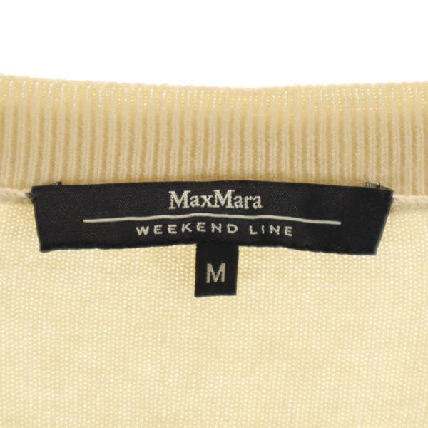 Max Mara WEEKEND LINE マックスマーラ ウィークエンド シルクブレンド 5分袖 Vネック セーター M ベージュ ニット レディース