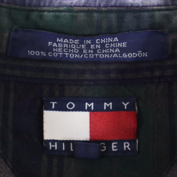 TOMMY HILFIGER トミーヒルフィガー 90s オールド フラッグタグ 長袖 ボタンダウンシャツ L グレー系 メンズ