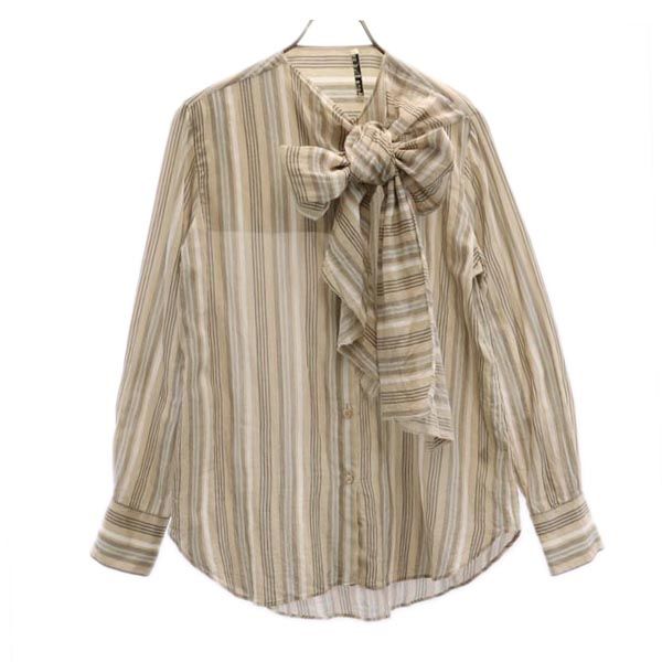 ACNE STUDIOS アクネストゥディオズ ボーダー柄 長袖 シャツ 38 ベージュ系 レディース