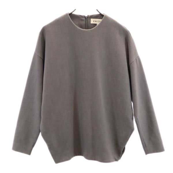 ENFOLD エンフォルド バックジップ シャツ 38 グレー レディース