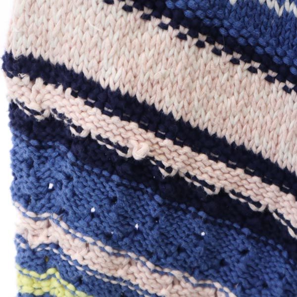 SEE BY CHLOE シーバイクロエ デザイン編み 長袖 デザイン編み セーター USA2 ブルー×イエロー ニット レディース