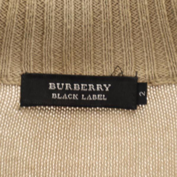 BURBERRY BLACK LABEL バーバリーブラックレーベル 三陽商会 フルジップ ニットジャケット 2 ベージュ メンズ