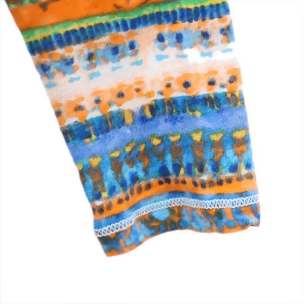 RALPH LAUREN JEANS ラルフローレンジーンズ 総柄 長袖 Tシャツ S ハーフボタン ロンT レディース