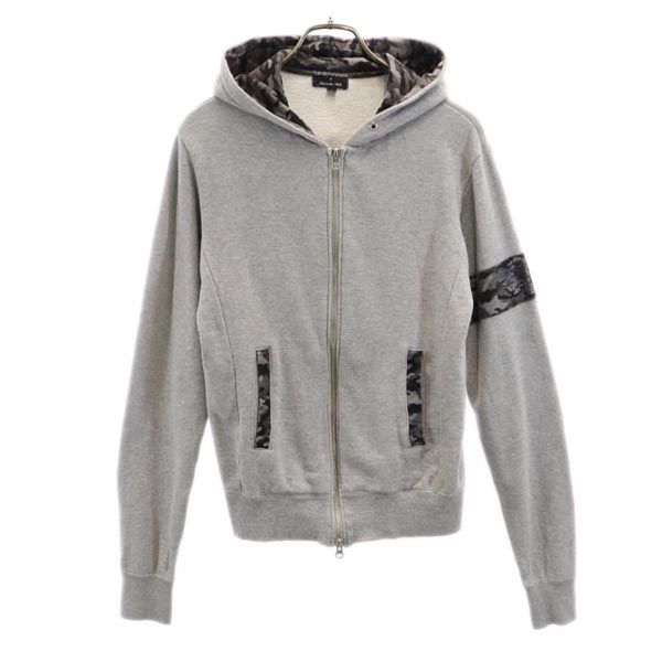 EMPORIO ARMANI×Daisuke Maki エンポリオ アルマーニ × ダイスケマキ 迷彩 長袖 スウェット ジップパーカー S グレー系 メンズ