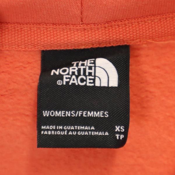 THE NORTH FACE ノースフェイス アウトドア 長袖 スウェットパーカー XS オレンジ系 裏起毛 レディース