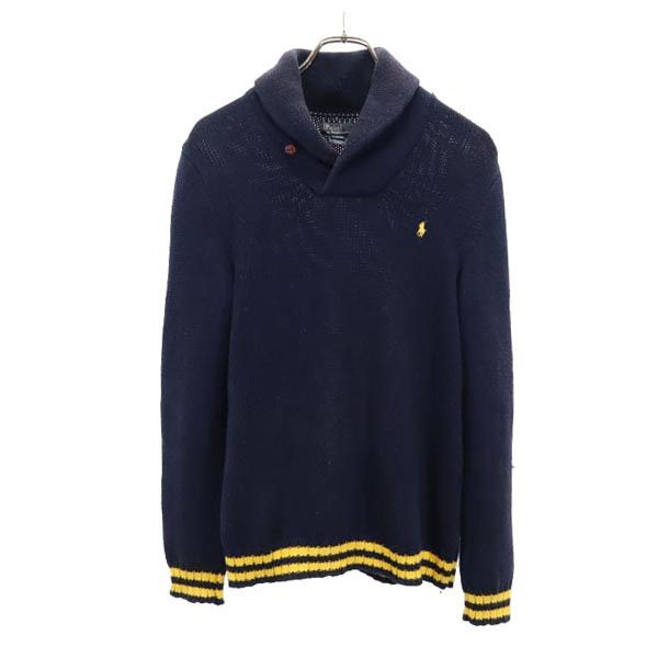 ポロバイラルフローレン 長袖 ショールカラー コットンニット セーター L(14-16) ネイビー Polo by Ralph Lauren ニット キッズ