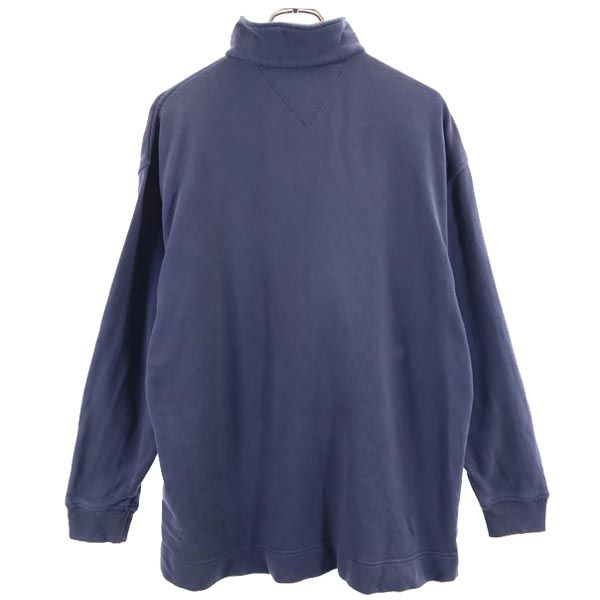 TOMMY HILFIGER トミーヒルフィガー 90s 90s オールド フラッグタグ 長袖 ハーフジップ トレーナー S ネイビー スウェット メンズ