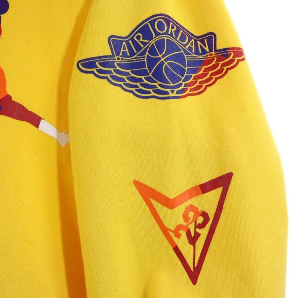 AIR JORDAN エアジョーダン ジャンプマンロゴ 長袖 ジップパーカー S イエロー 裏起毛 メンズ