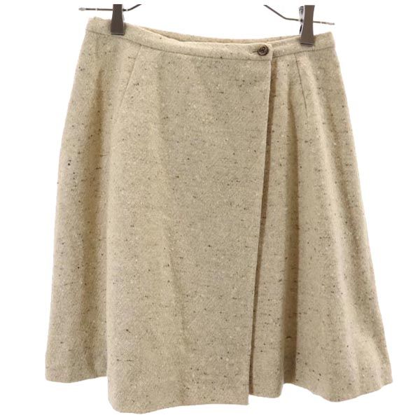 ケンゾー スカートスーツ 上下 セットアップ 38 ベージュ系 KENZO テーラードジャケット ラップスカート レディース