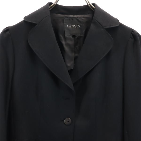LANVIN ランバン 日本製 ウール テーラードジャケット 36 黒 レディース