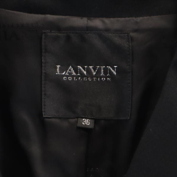 LANVIN ランバン 日本製 ウール テーラードジャケット 36 黒 レディース