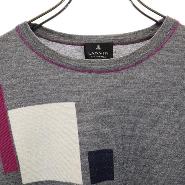 LANVIN ランバン ウールブレンド 長袖 セーター 38 グレー ニット レディース