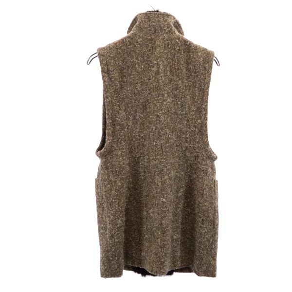 クロエ ツイード ベスト 38 ブラウン系 Chloe ファー レディース