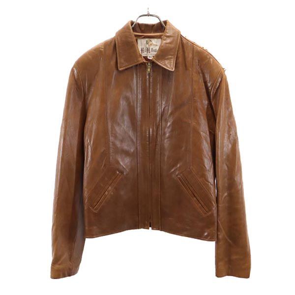 H＆H Leather 70s ヴィンテージ レザージャケット 44 ブラウン 本革 本皮 メンズ