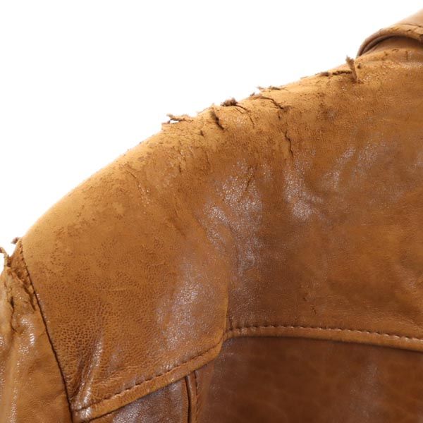 H＆H Leather 70s ヴィンテージ レザージャケット 44 ブラウン 本革 本皮 メンズ