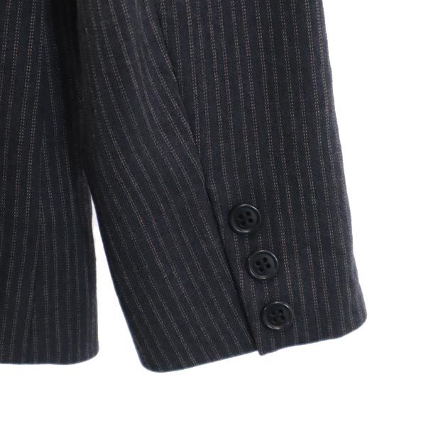 Miss ALICE ミスアリス 日本製 ウール ストライプ テーラードジャケット チャコール系 ブレザー レディース