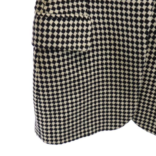 Emporio Armani エンポリオアルマーニ イタリア製 ウール テーラードジャケット 38 ベージュ×ブラック ブレザー レディース