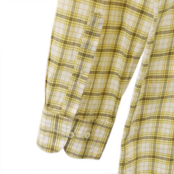 BURBERRY BLACK LABEL バーバリーブラックレーベル 日本製 三陽商会 チェック 長袖 シャツ 40 イエロー系 メンズ