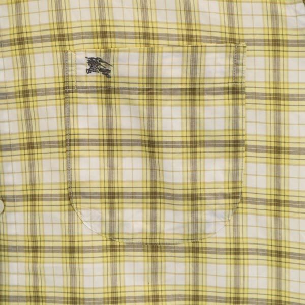 BURBERRY BLACK LABEL バーバリーブラックレーベル 日本製 三陽商会 チェック 長袖 シャツ 40 イエロー系 メンズ
